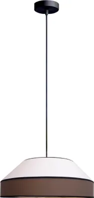 Produktbild von Hängeleuchte Metall Stoff E27 rund D: 45 cm H: max. 88 cm Schwarz Weiß Modern Hängelampe