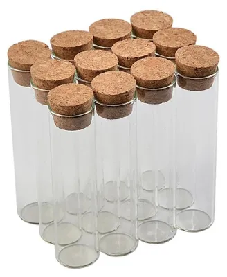 Image de 50 flacons en verre transparent de 30 ml, avec bouchon en liège