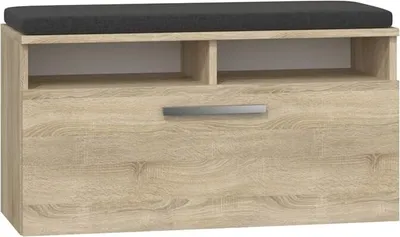 Produktbild von BDW, Schuhschrank mit Sitzfläche, 85x35x45 cm, Schuhbank & Kipper, Eiche Sonoma
