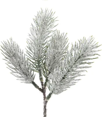 Produktbild von Tannenzweig mit Schnee 20cm PE Spritzguss künstlich grün / weiß