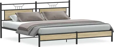 Imagen del producto de Cama de metal sin colchón, estilo Sonoma, 200x200 cm
