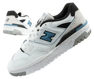 Image de New Balance 550, baskets en cuir pour jeunes, blanc et bleu, modèle GSB550EF, taille 36