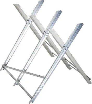 Produktbild von Kettensägebock Sägebock zusammenklappbar Sägegestell für Brennholz Silber Metall 83 x 83 x 79 cm