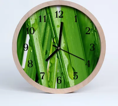 Produktbild von Holzuhr 30fi cm wanduhr - Tau auf dem Gras