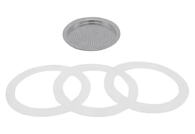 Produktbild von KARL KRÜGER Ersatzteilset Espressokocher 1 Tasse 1Filter und 3 Ringe 4teilig