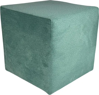 Zdjęcie produktu dla Pufa ELEMENT 40x40 cm kwadratowa trudnopalny welur łatwoczyszczący do sypialni salonu jasna zieleń