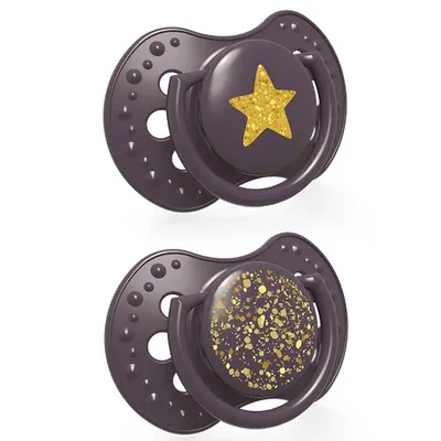 Image de LOVI Tétines silicone dynamique Stardust Violet 0-3 m 2 pcs 22/892_violet