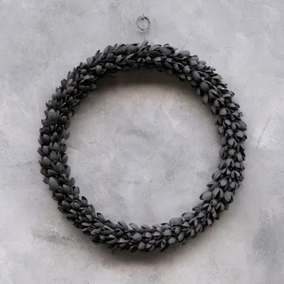 Produktbild von Kranz Bakuli dünn - dunkelgrau: 45cm
