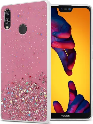 Produktbild von Cadorabo Hülle für Huawei P20 LITE 2018 / NOVA 3E Schutz Hülle in Rosa Handyhülle TPU Etui Glitter Cover Case Glitzer