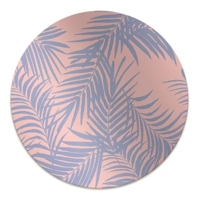 Produktbild von Rundmatte - Stuhlunterlage Bürostuhlunterlage - Rund Ø 100 cm - Bodenmatte - Fußmatte - Blaue Blätter
