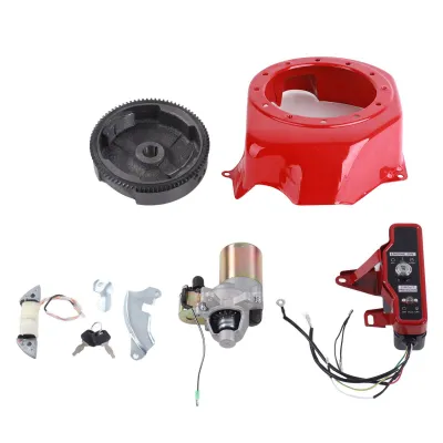 Image de Kit de démarrage électrique GX160 2 kW / 3 kW comprenant un moteur à volant d'inertie et un grand capot électrique, compatible avec les générateurs à essence 168F et 170F