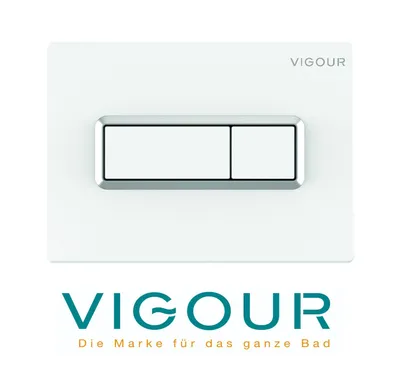Produktbild von VIGOUR TEES WC-Betätigungsplatte Drückerplatte für 2-Mengenspülung, weiß / chrom