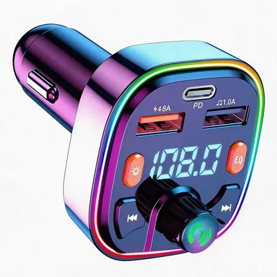Produktbild von Bluetooth 5.0 Auto FM Transmitter KFZ Ladegerät PD20W Dual USB MP3 Player U-Disk Freisprecheinrichtung für PKW 12-24V
