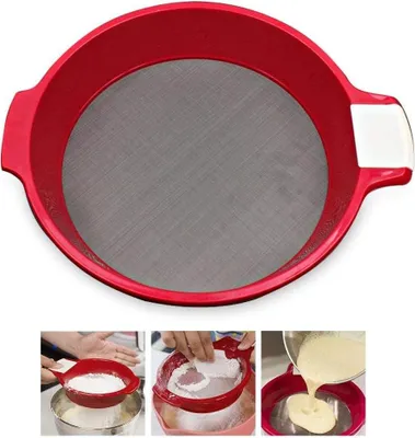 Produktbild von Mehlsieb, Edelstahl, feinmaschiges Sieb, Siebpfanne, Lebensmittel, Tee, Zucker, Mehl, Siebe fš¹r Kš¹che, Zuhause,