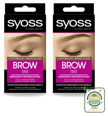 Productafbeelding van 2 x SYOSS Brow Tint wenkbrauwverf - Lichtbruin - Voorraadverpakking - 2 stuks