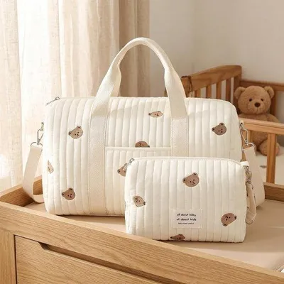 Produktbild von Set aus 2 Wickeltaschen für Babys, Schwangerschaftstasche, Wickeltasche, tragbare Babytasche, ideal für den Krankenhausaufenthalt, multifunktioneller Wickelrucksack, wiederverwendbar