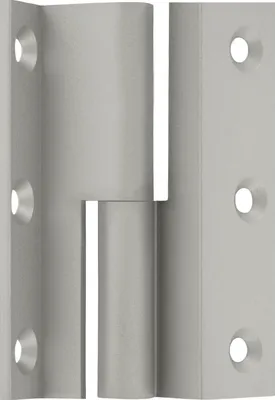 Produktbild von Möbelband Kröpfung D, Zylinderkopf links, 50x33 mm, Messing vernickelt matt