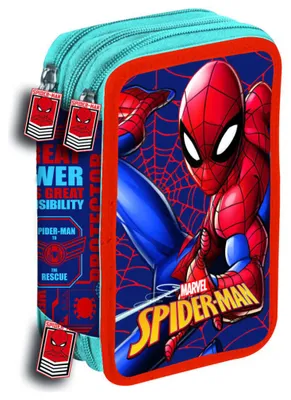Produktbild von Marvel Spider-Man Great Power gefülltes 3-stöckiges Federmäppchen