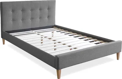 Produktbild von Homestyle4u Polsterbett 120x200 Grau Jugendbett Doppelbett Bett Mit Lattenrost Rückenlehne