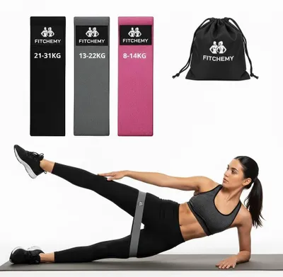 Zdjęcie produktu dla Zestaw 3 Gum Do Ćwiczeń Gumy Materiałowe Mocne Taśmy Fitness Hip Mini Band