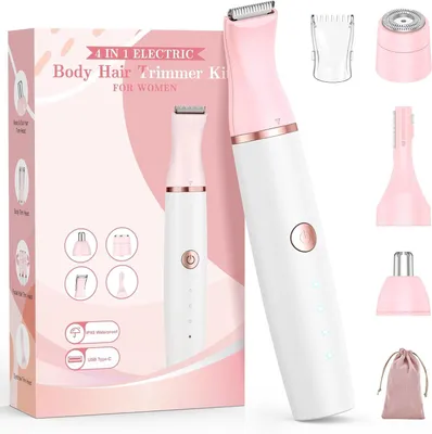 Produktbild von Nasenhaartrimmer Augenbrauenrasierer Gesichtshaarentferner und Bikini Trimmer für Frauen 4-in-1 Rasierer Damen Elektrisch Perfekt für präzise