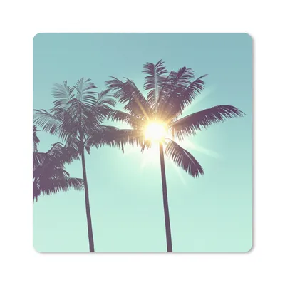 Produktbild von MuchoWow® Mauspad Mousepad Palmen - Sommer - Sonne 20x20 cm - Mousepads - Maus Mat - Pad - Mausunterlage - Desk Mat - Bureauartikeln