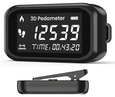 Imagen del producto de Contador de pasos 3D, tamaño mini, con clip y cordón, portátil, para caminar