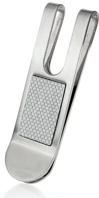 Produktbild von Herren Edelstahl Geldklammer - Kohlenstoffstahl in Weiss matt poliert - Money Clip - W006.10
