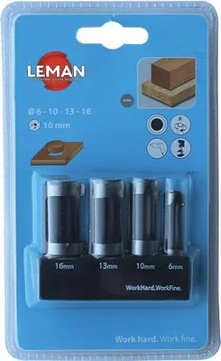 Image de Coffret de 4 mèches à bouchonner LEMAN WS D. 6,10,13,16 mm Q. 10 mm - 200.500.04