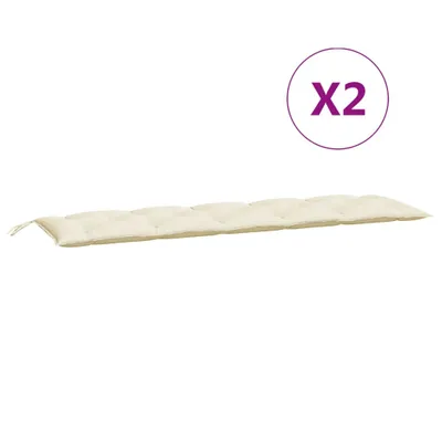 Image de Coussin de banc de jardin blanc crème tissu oxford