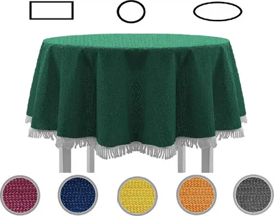 Produktbild von Gartentischdecke mit Fransen Tischdecke rund oval eckig Classic 130 cm rund grün