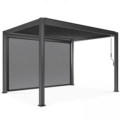 Immagine prodotto di Pergola bioclimatica autoportante 3x4m con 1 tenda 373 x 234 m - Oviala Athenes