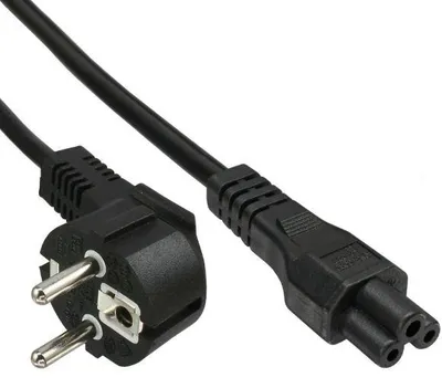 Produktbild von InLine Netzkabel für Noteb., Schutzkontaktst. gew. auf 3pol Kuppl., schwarz, 2m, 2 m