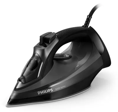 Produktbild von Philips Bügeleisen 5000 Series mit Keramikbügelsohle, 45 g/min konstanter Dampf, 2600 W, Schwarz (DST5040/80)