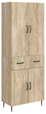 Image de Ensemble de 2 armoires vidaXL, chêne Sonoma, 66 x 34,5 x 89,5 cm, bois d'ingénierie