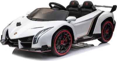 Produktbild von Kinderfahrzeug - Elektro Auto "Lamborghini Veneno" - lizenziert - 12V10AH, 4 Motoren- 2,4Ghz Fernsteuerung, MP3, Ledersitz+EVA+Allrad+2 Sitzer-Weiss
