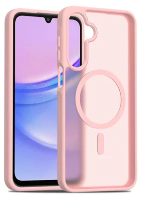 Image de Etui magnétique pour Samsung Galaxy A16 5G/4G, compatible MagSafe, dos transparent mat, résistant aux chocs Rose
