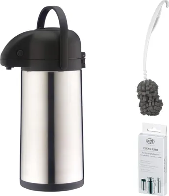 Image de alfi PUMPKANNE TT Isolierkanne stainless steel mat – Vorteilsset mit Reinigungsbürste CLEAN FIX 40 cm | HAN 837205250 | EAN 4002458457135