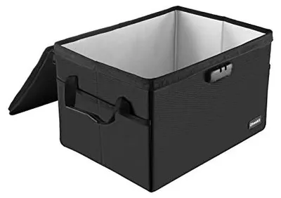 Image de Grande caisse-fort ignifuge (409 x 322 x 270 mm), boîte à documents ignifuge et étanche avec serrure, boîte de rangement pliable