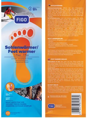 Produktbild von Sohlenwärmer – 1 Paar Fußwärmer Einheitsgröße 37–41, bis zu 8h Wärme, max. 56°C, ideal für Outdoor, Ski, Wandern & kalte Füße