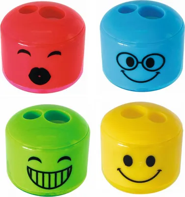Produktbild von 4 Dosenspitzer / Anspitzer / "Smile" / 4 verschiedene Farben