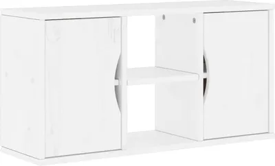 Image de vidaXL Armoire TV ODDA Blanc 79x24x40 cm Pin massif