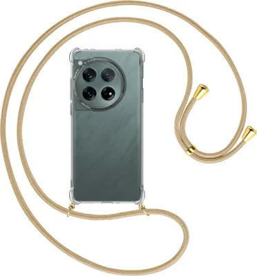 Produktbild von Handykette Backcover-Schutzhülle mit Band (Metall goldfarben) für OnePlus 12 5G (PJD110) - caramel