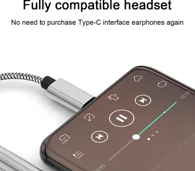 USB-C-auf-3,5-mm-Audioadapter, geflochtenes Kabel, Typ-C-Stecker auf Kopfhörer-Aux-Buchse, Dongle, HiFi-DAC-Kabel,black