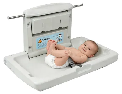 Produktbild von Wickeltisch Wickelkommode Babywickelstation - Klappbar - Wandmontage - Sicherheitsgurt bis 20 kg - 85 x 54 x 48 cm - Für Kinderbetreuung und öffentliche Toiletten