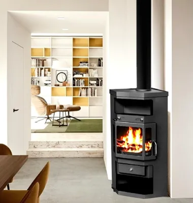 Produktbild von Panorama Kaminofen 9kW Holzofen 3 Scheiben 3 seitig Heizofen Ofen Kamin 56320