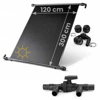 Produktbild von HAF Solarkollektor Poolheizung (1x 300x120cm) – Sonnenenergie für Gartenpool, Heizmatte um 20m³ Wasser mit Solar 6°C zu erwärmen (Mit Solarweiche)