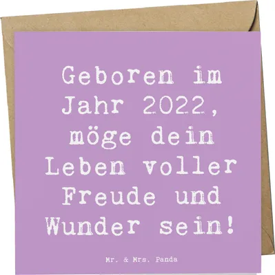 Produktbild von Mr. & Mrs. Panda Grußkarte Spruch 2022 Geburtstag - Lavendeltraum - Geschenk, faltkarte, Alter, Leben voller Freude, Happy Birthday, liebevolle Wünsche, Klappkarte
