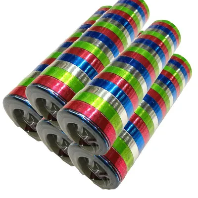Produktbild von 5 Glitzer Luftschlangen bunt metallic