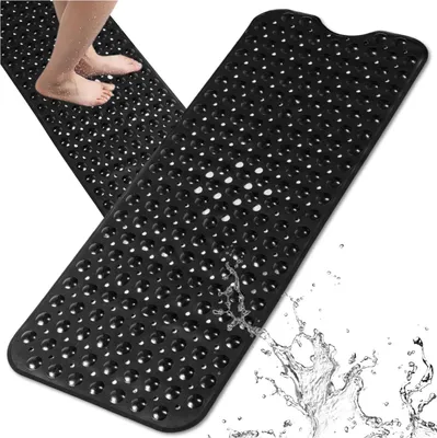 Obrázek produktu pro EDIBAZZAR | Protiskluzová podložka pod vanu a do vany, 100 x 40 cm, černá